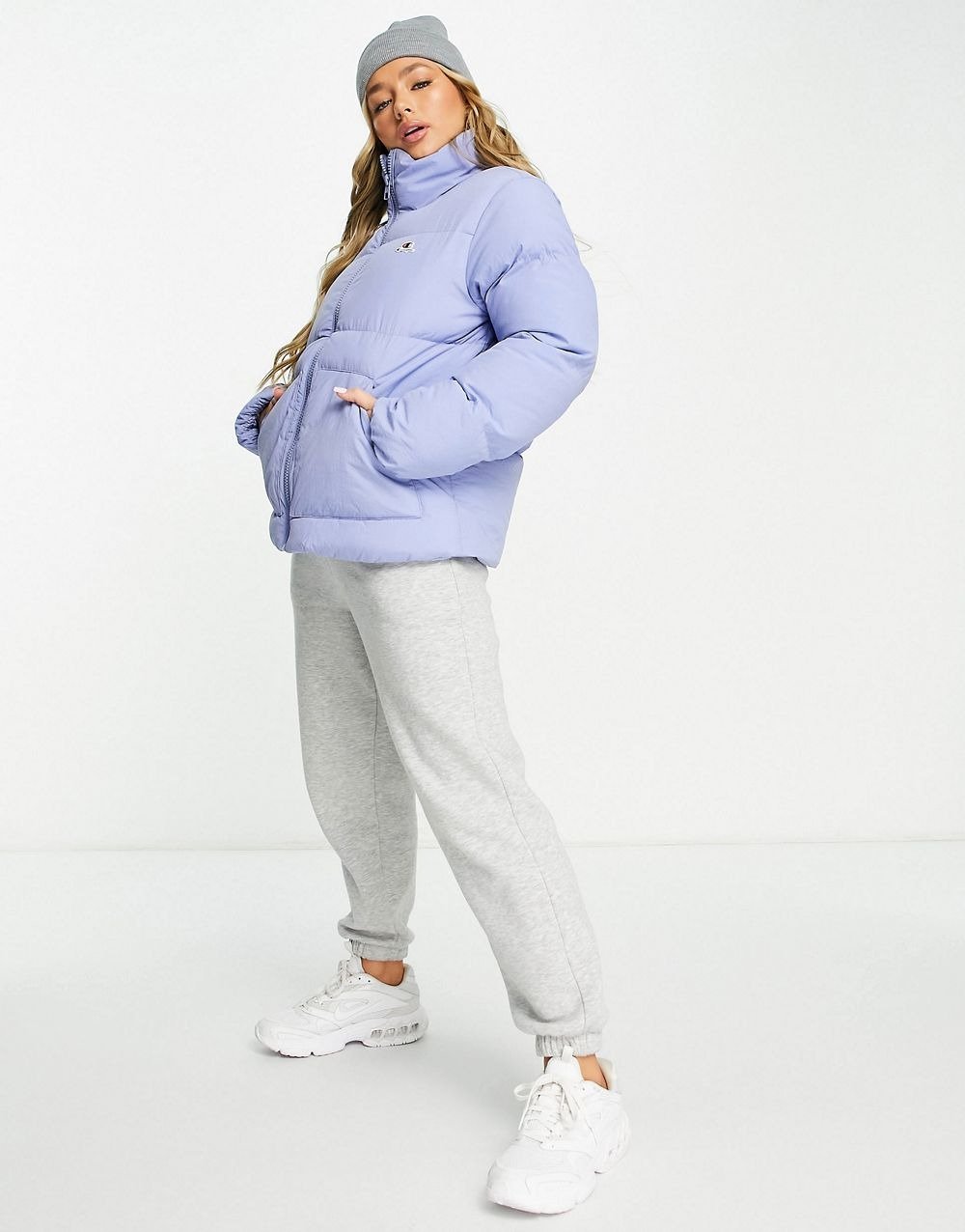 Small Logo Puffer Jacket In Blue - Image 3